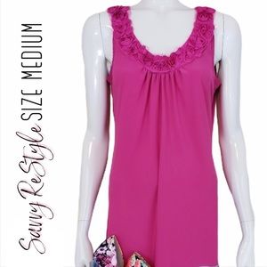 Lucy & Laurel | Pink Embellished Bodice Top Sz Med